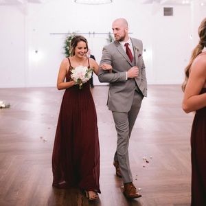 Lacey red bridesmaid dress from AZAZIE